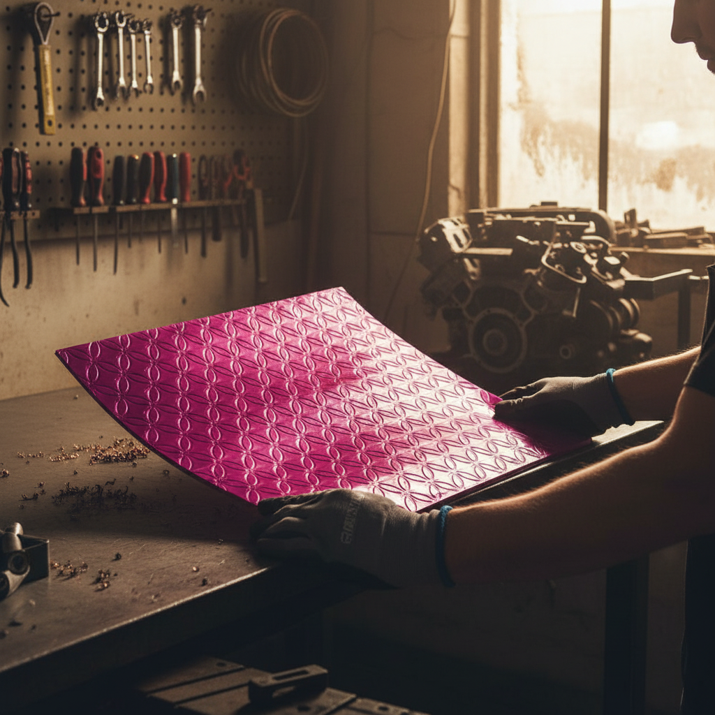 Premium Honeycomb Composite Sheet in Purple - Lightweight, Rigid, and Translucent for Versatile Indoor Applications