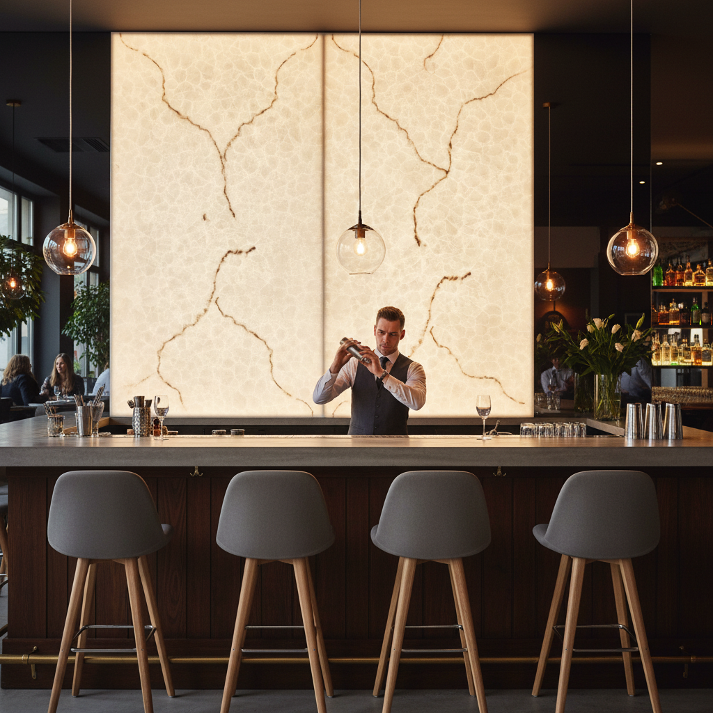 Premium Faux Translucent Stone Sheets - Elegant Alabaster Design for Interior Use with Unique Patterns and Easy Processing