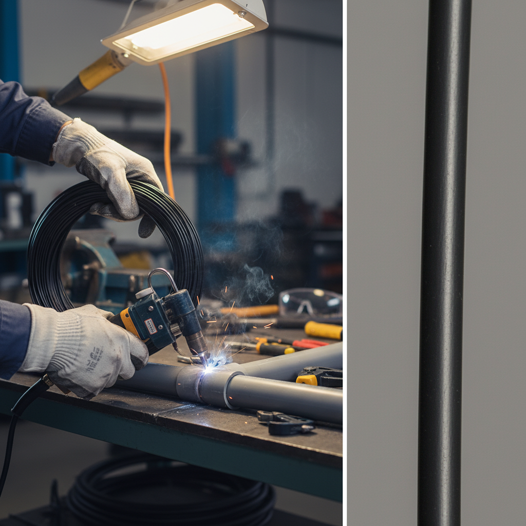 Premium Flexible PVC Welding Rod in Black for Hot Air Plastic Welding and Extrusion Applications