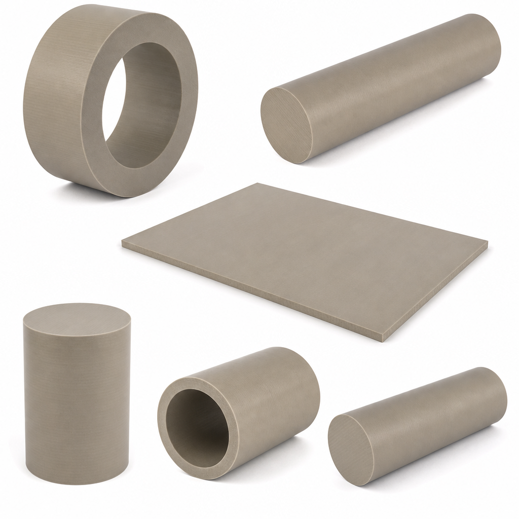 Peek 1000 Natural (brownish-grey) Rod 60mm to 100mm dia for Oil and gas equipment & automotive parts