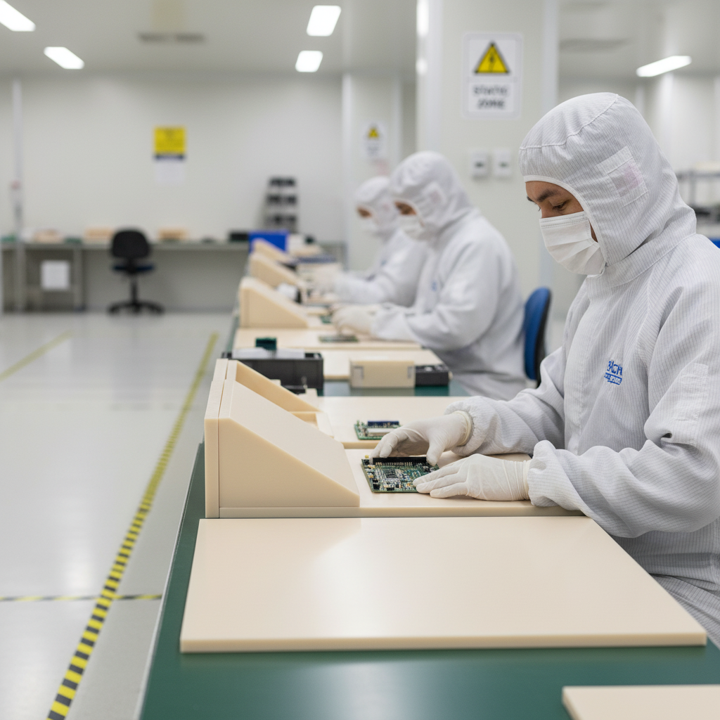 Premium Antistatic Acetal C ESD Sheet - Ivory, High Performance with Excellent Static Dissipative Properties