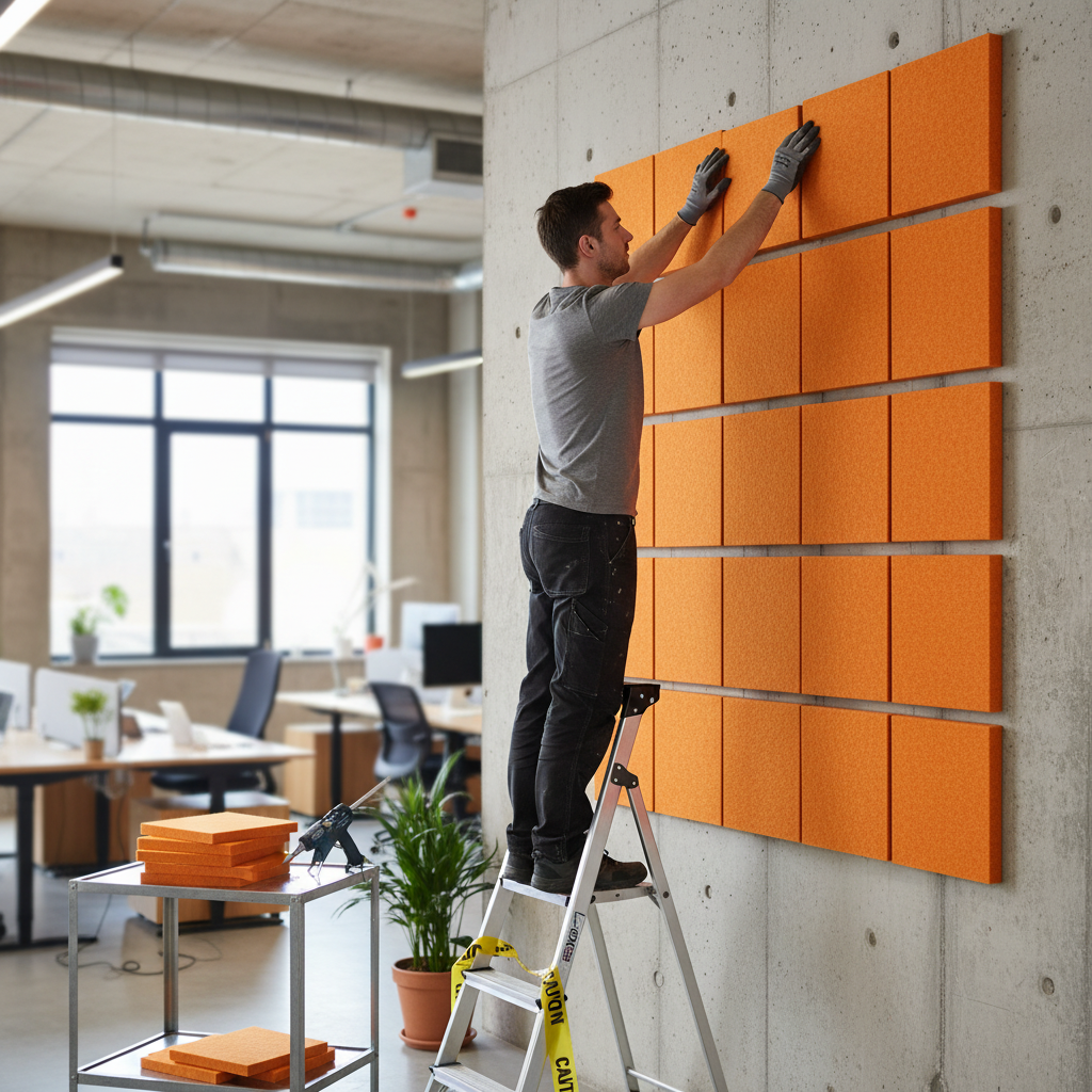 High-Performance PET Felt Acoustic Panel in Orange Fizz - Eco-Friendly, Fire Retardant, and Customizable Solution for Sound Absorption
