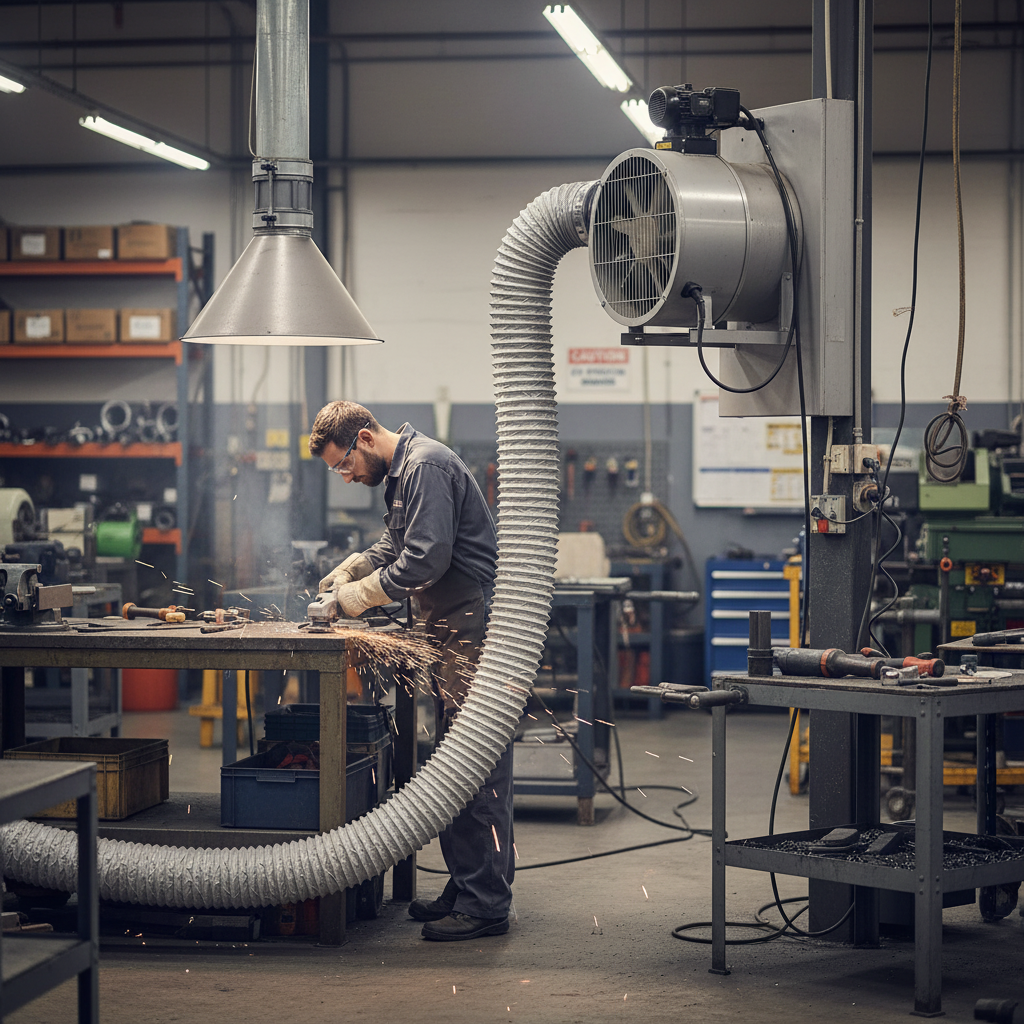 Premium Flexible PVC Ducting Hose with Steel Helix Reinforcement for Fume and Vapor Suction Applications