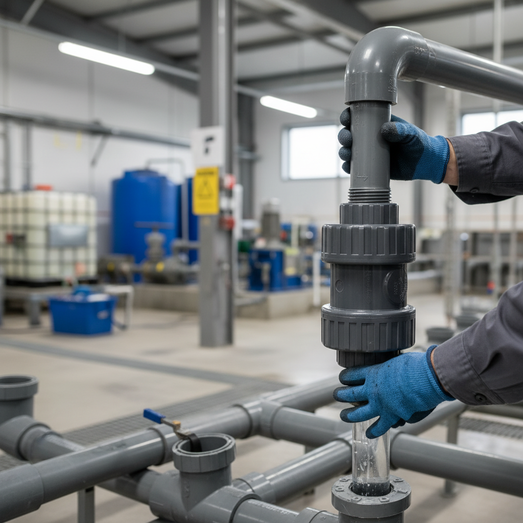 Premium PVCu Check Valve Double Union Plain Metric Sockets with EPDM Seals for High-Performance Applications
