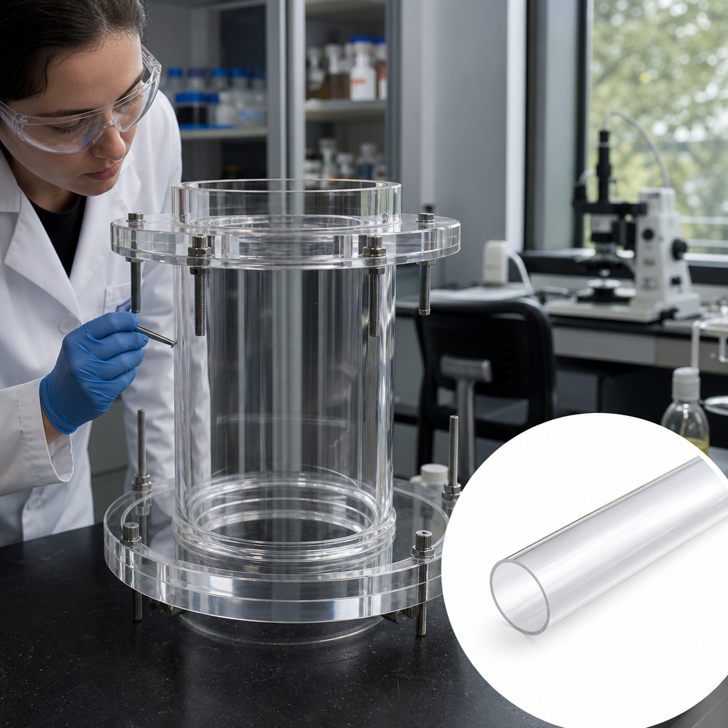 Cast Acrylic Clear Tube 350mm to 457mm dia for Aquarium tanks & displays