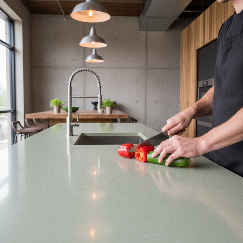 Premium Solid Surface Material - Seagrass Color, Durable and Hygienic Composite for Versatile Applications