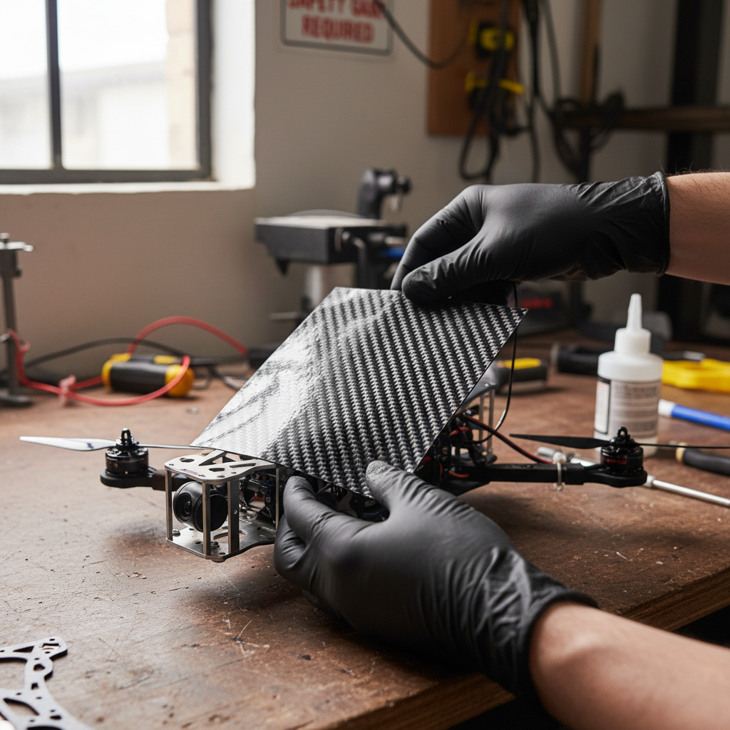 Premium Double-Sided High Strength Carbon Fibre Sheet with High Gloss Finish for Aerospace and Engineering Applications