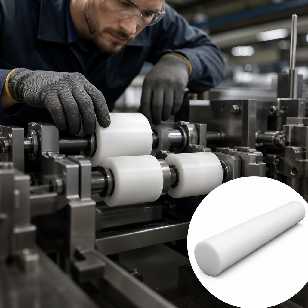 PTFE White Rod 4mm to 25mm dia for Bearings & seals