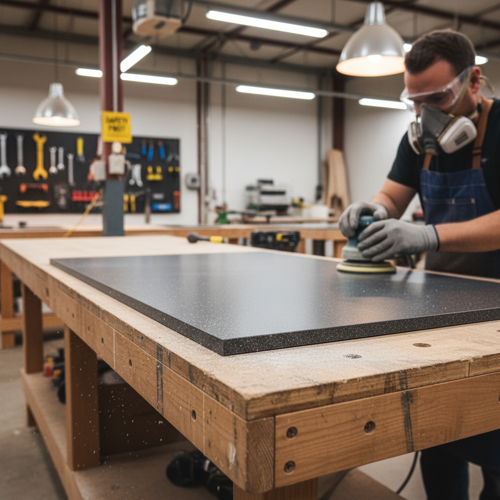 Premium Solid Surface Material - Deep Titanium – Durable, Hygienic and Versatile for Interior and Exterior Applications