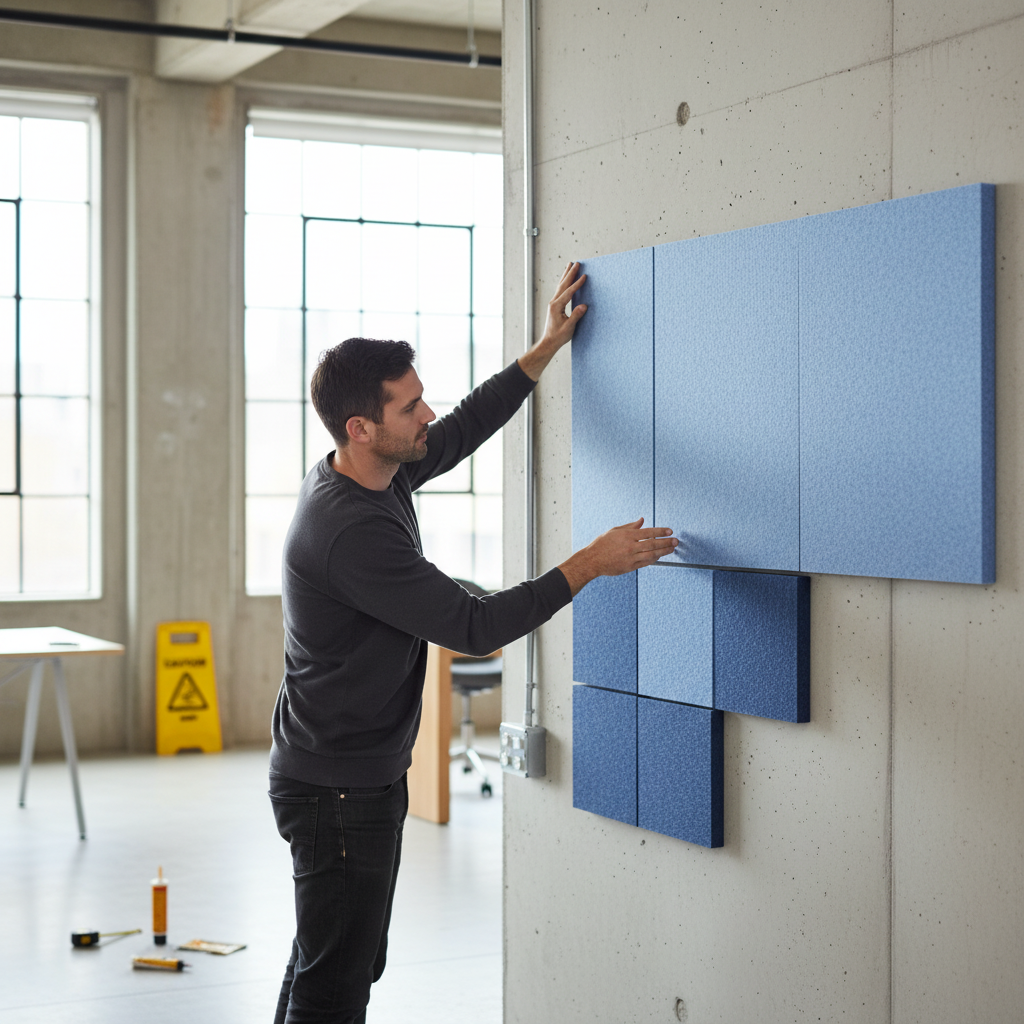 Premium PET Felt Acoustic Panel in Denim Blue - Eco-Friendly, Fire Retardant, and Customizable for Superior Sound Absorption