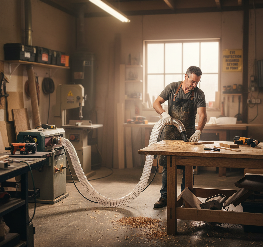 Premium Flexible Polyurethane Hose for Suction and Transport of Dust and Abrasive Materials - Temperature Range -40 to 90°C