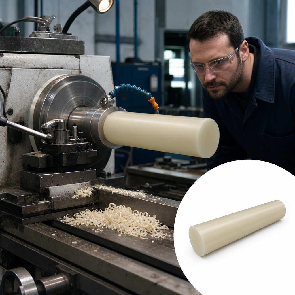 Natural Nylon 6.6 Rod for Engineering Applications 75mm to 200mm diameter