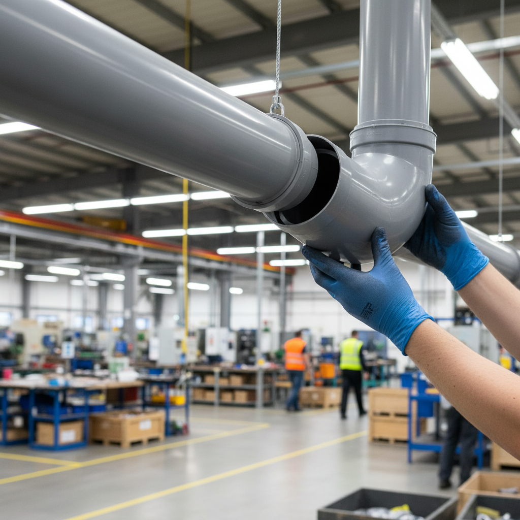 Premium 45° Ventilation Bend - High-Performance PPS Ducting for Industrial and Commercial Applications