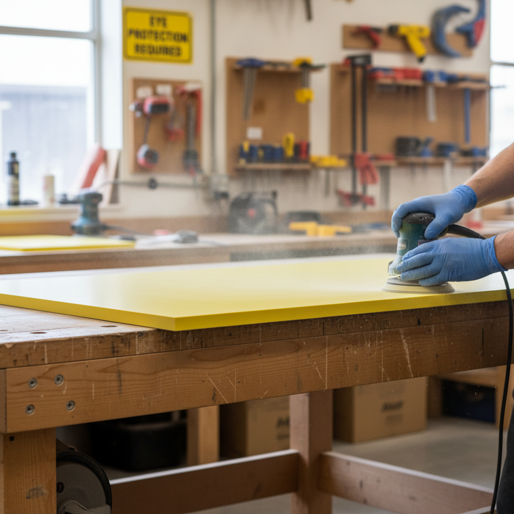 Premium Solid Surface Material - Imperial Yellow with High Durability and Hygienic Properties for Versatile Applications