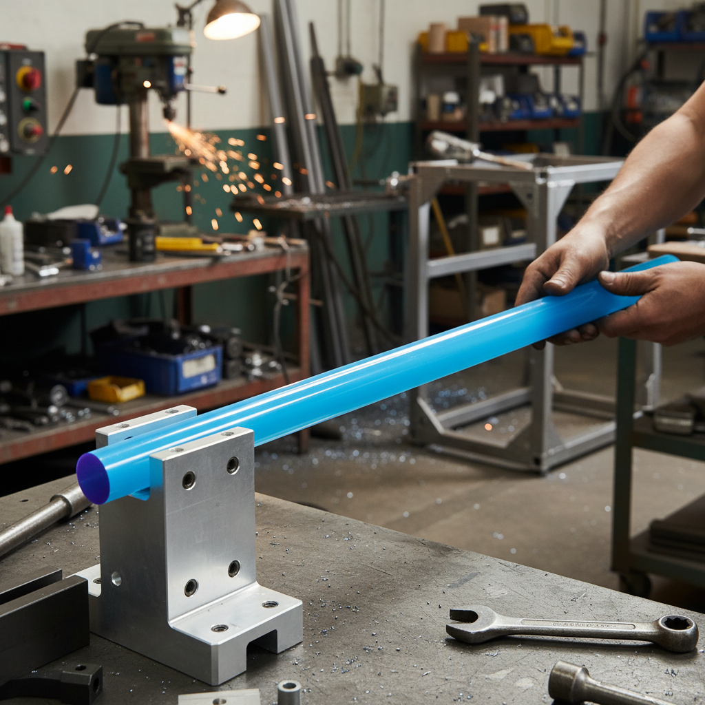 Premium Fluorescent Acrylic Extruded Blue Rod 9092 - High Rigidity and Gloss Finish for Displays and Furniture Design