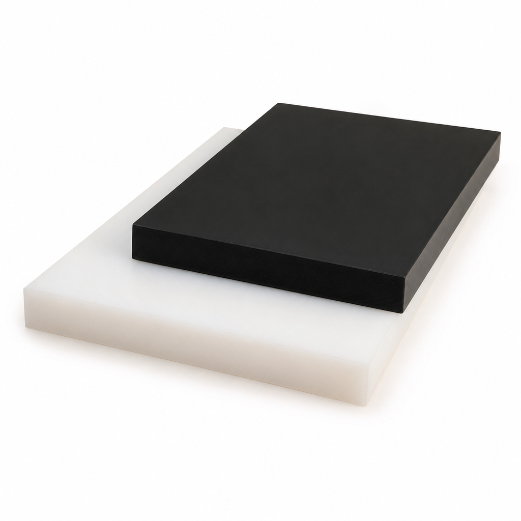 High Density Polyethylene Natural (milky-white) / Black Sheet 10mm to 30mm thick for Cutting boards & wear strips