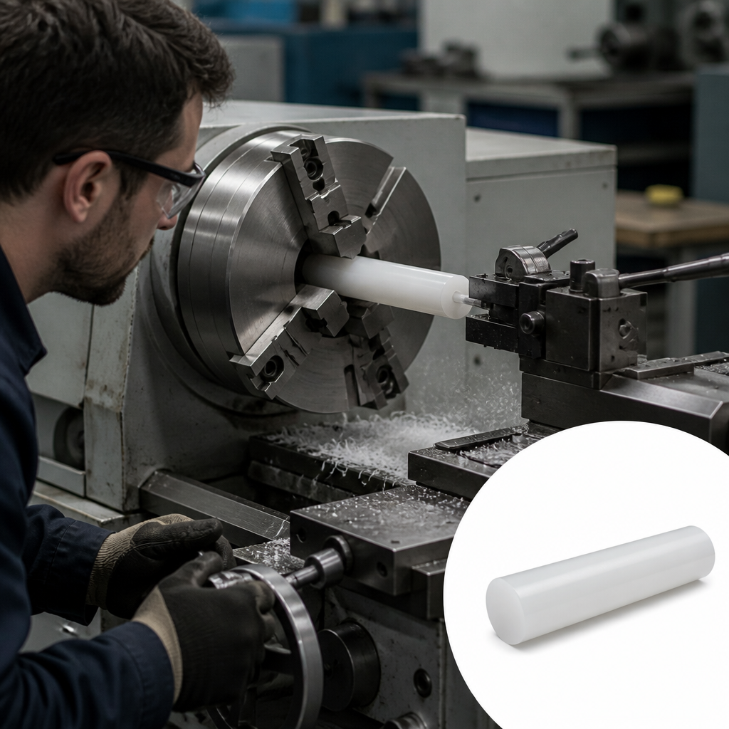 PVDF Natural Rod for Chemical Processing Applications 10mm to 100mm diameter