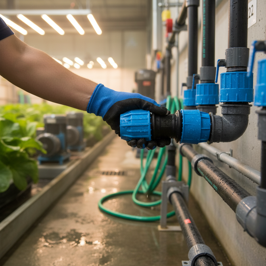 Premium 90° Compression Elbow for PE and PPR Pipes - High-Performance Fitting for Irrigation, Water Systems, and Compressed Air