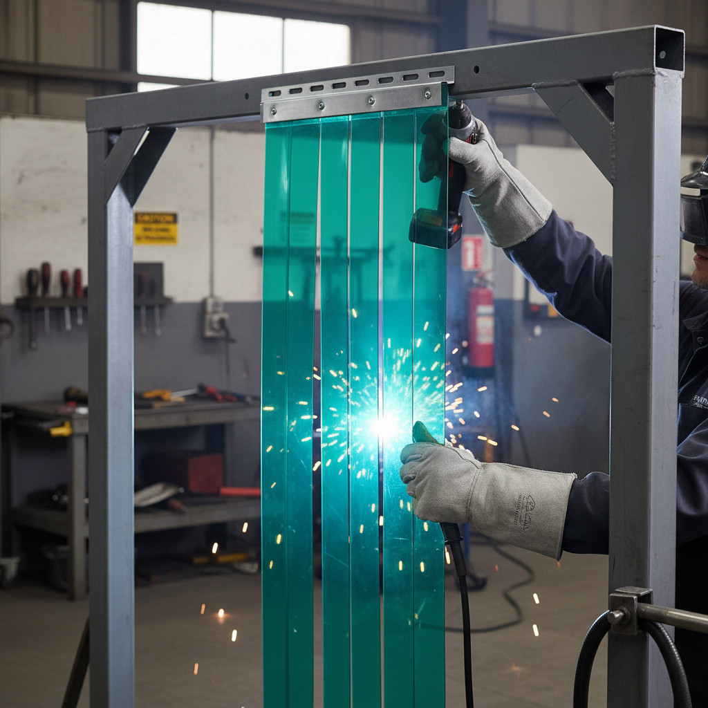 Premium PVC Welding Strip Curtain Green Tint - High-Performance Thermal Insulation and Sound Absorption for Welding Bays