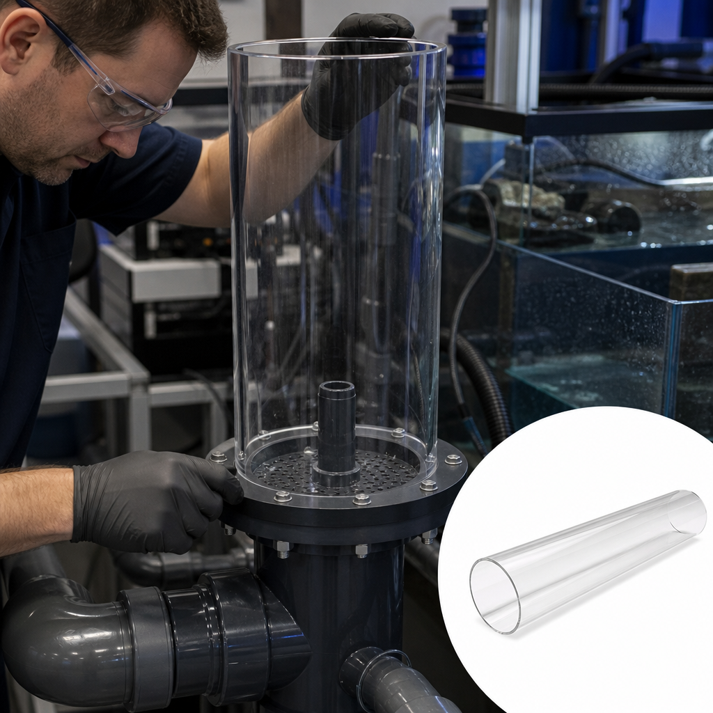 Cast Acrylic Clear Tube 270mm to 300mm dia for Furniture & aquarium tanks