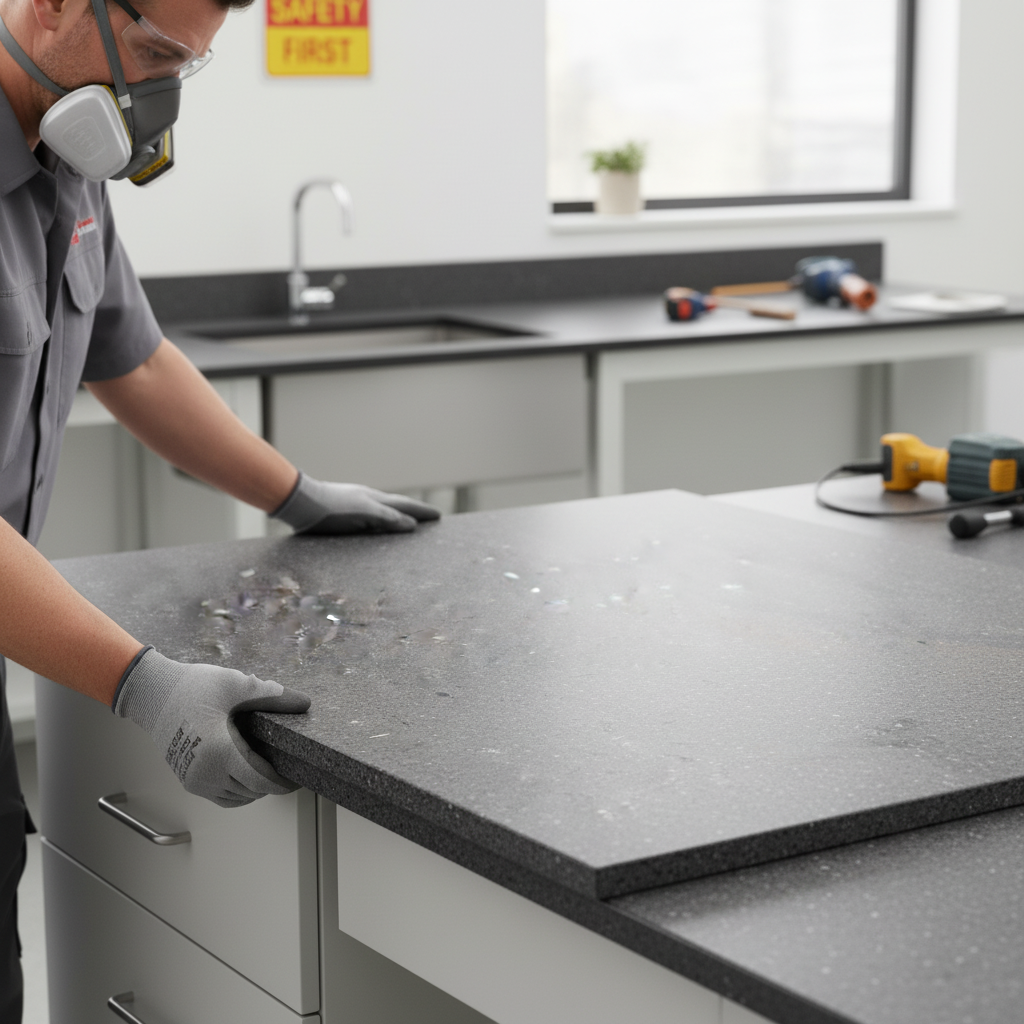 Premium Solid Surface Sheet in Lava Rock Color - High-Performance Composite Material for Residential and Commercial Applications