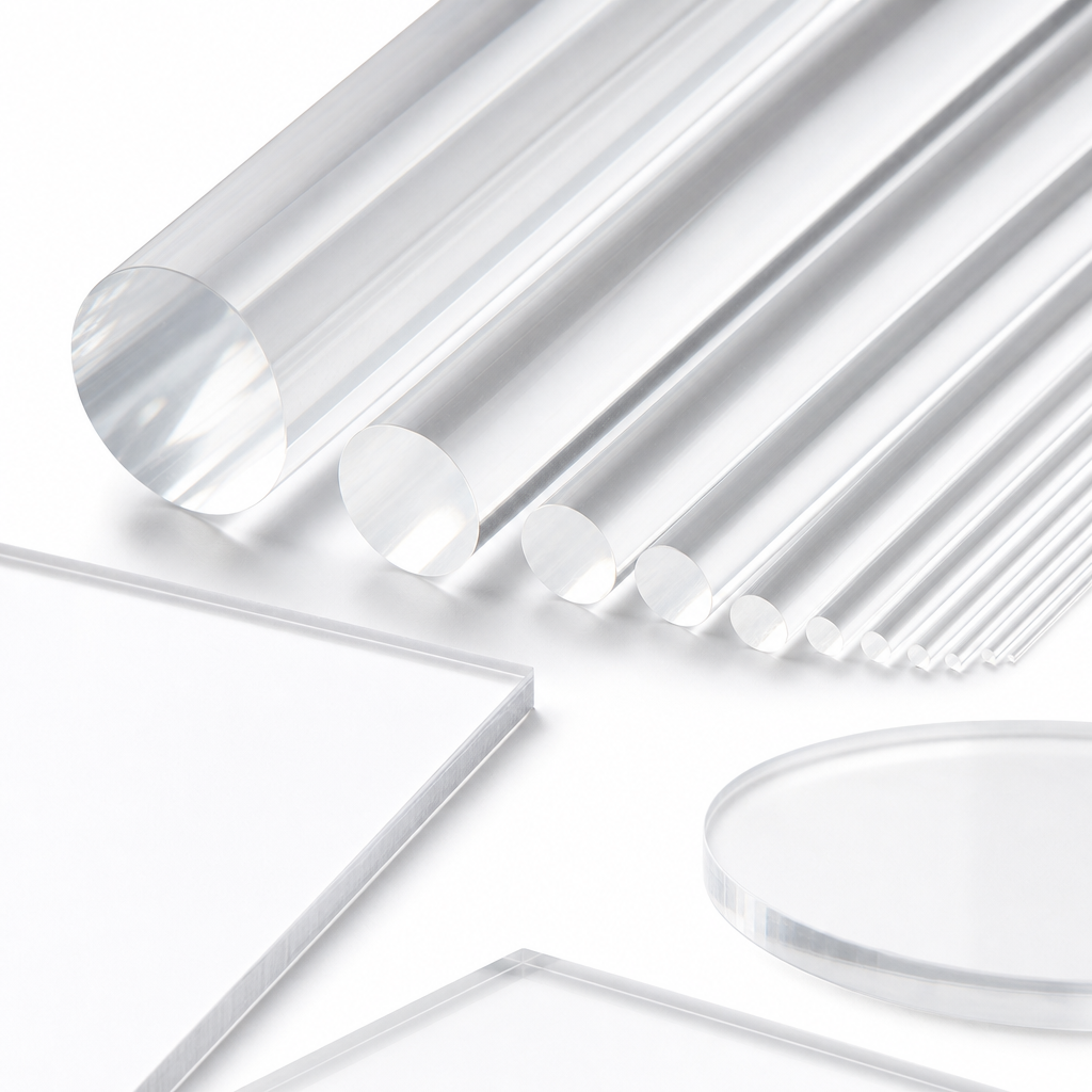 Cast Acrylic Clear Rod 2mm to 40mm dia for Signage & protective barriers