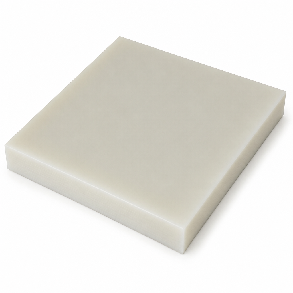 Natural Nylon 6.6 Sheet for Food Compliance Applications 30mm to 80mm thick