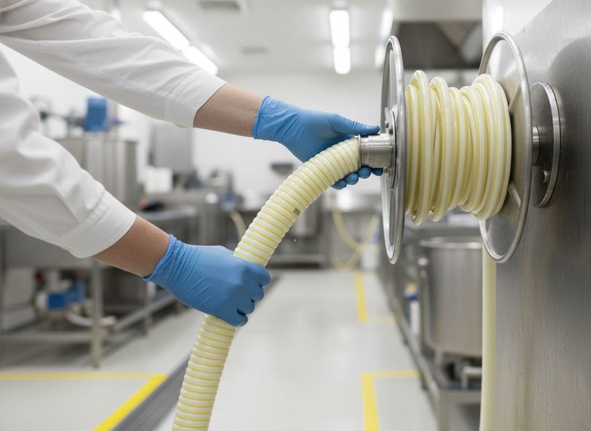 Premium PVC Hose with Rigid Spiral for Food Liquid Delivery and Suction - Flexible and Abrasion Resistant