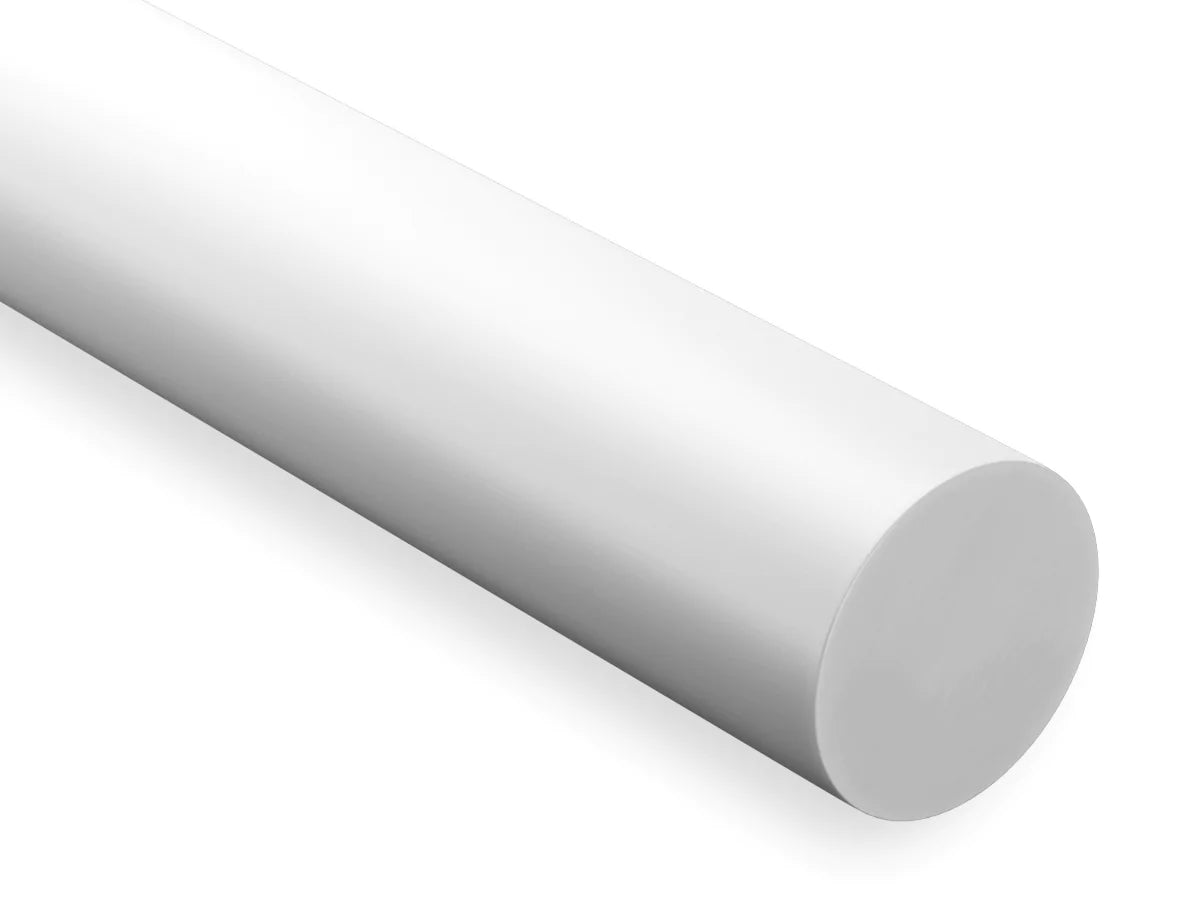 UHMWPE Natural Plastic Rod - High Abrasion Resistance, Tough Polyethylene for Food Processing, Machining, & Industrial Applications - 20mm to 200mm