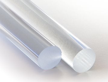 Light Gray Extruded Clear Acrylic Rod - 2mm To 40mm Dia.