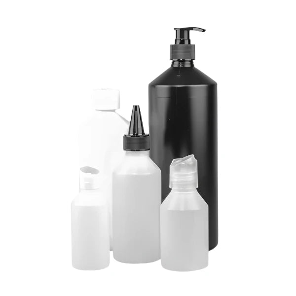 Black Swipe HDPE Plastic Bottle (Pack of 10) – Ideal for Cleaning Solutions, Cosmetics, and More