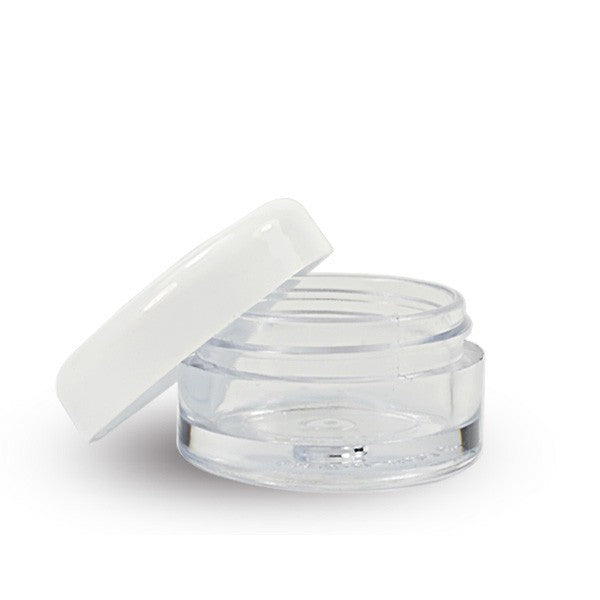 Clear Screwtop Storage Jar with White Lid – Lightweight and Durable Polystyrene