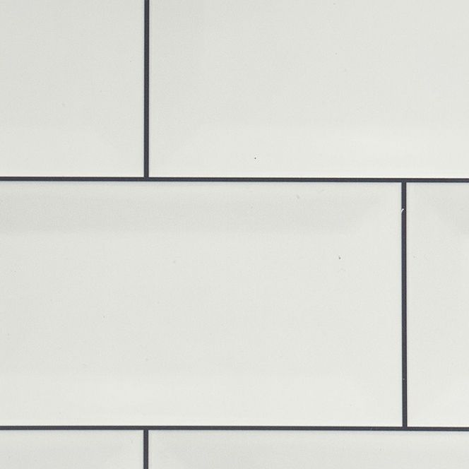 White Metro Tile Gloss PVC Wall Cladding Sheet
