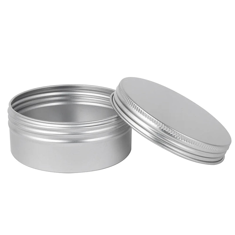 Silver Aluminium Jar with Matching Aluminium Lid – Durable and Lightweight Storage Solution