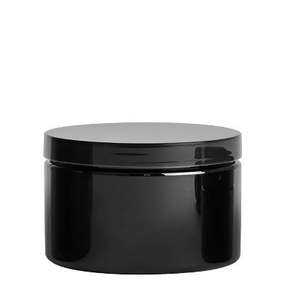 Black PET Plastic Jar with Screw Top Lid – Shallow, BPA-Free, Reusable – Perfect for Creams, Gels, and DIY Projects