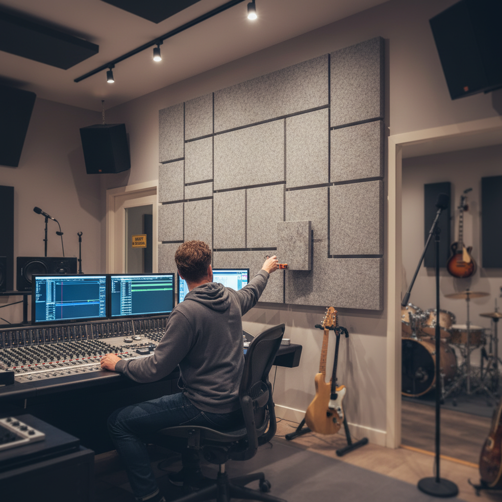 Premium PET Felt Acoustic Panel for Sound Absorption in Various Applications - Smoky Grey Color, Eco-Friendly and Customizable