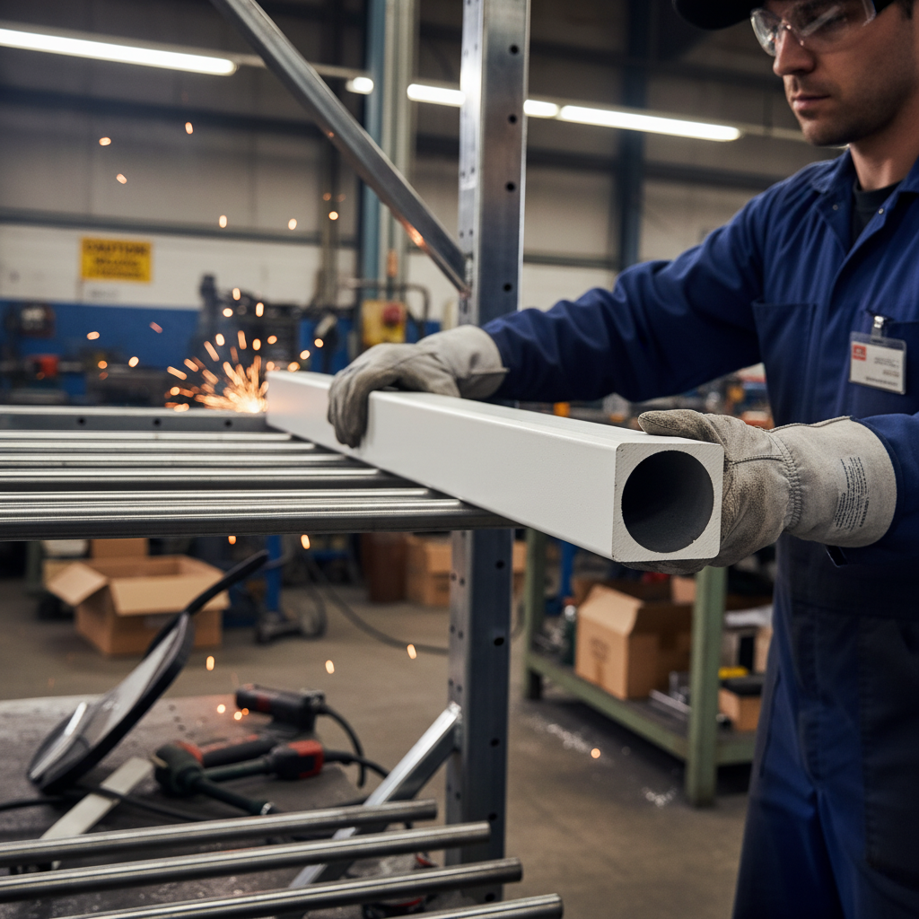 High-Performance Glass Fibre Square Tube with Round Bore in White, Lightweight, Durable, and Corrosion-Resistant for Structural Applications