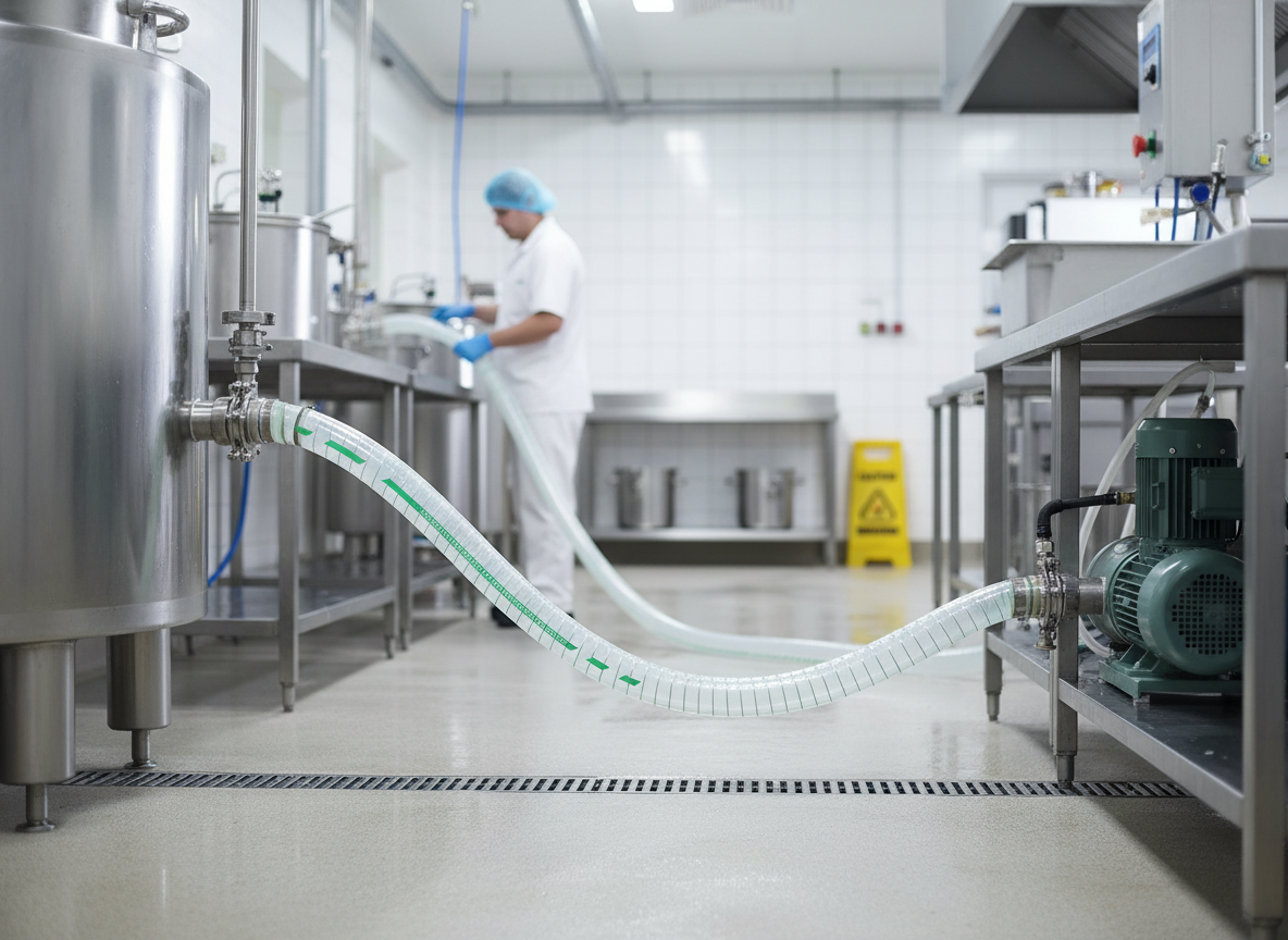 Premium Heavy Duty Soft PVC Hose with Embedded Galvanised Steel Spiral for Food Liquids Suction and Delivery