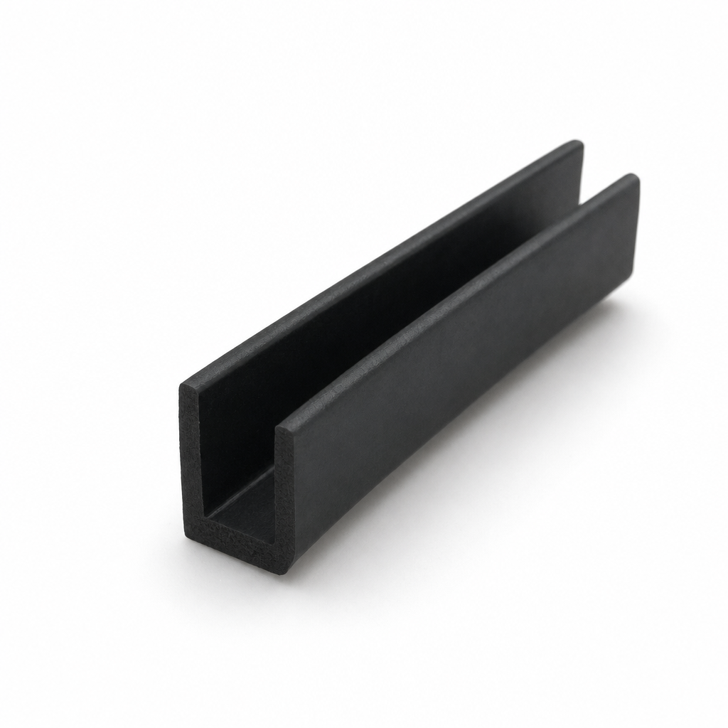 U Channel Trim – Black EPDM 9mm Wide x 14mm High