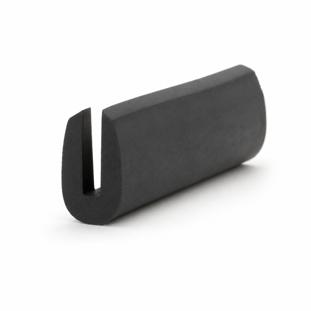 U Channel Profile – Black Neoprene (IRS0728N) 6mm x 12mm