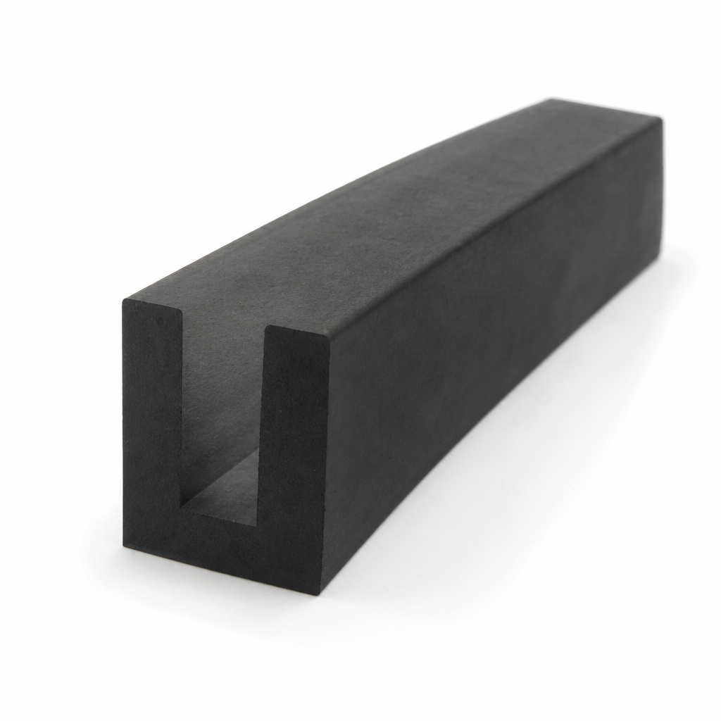 Neoprene U Channel – Black, 30 Metres Long
