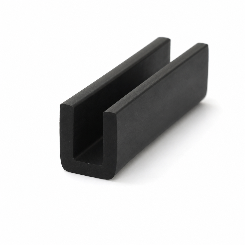 Rubber Square U Channel – 4.5mm Panel x 15mm High x 2mm Wall