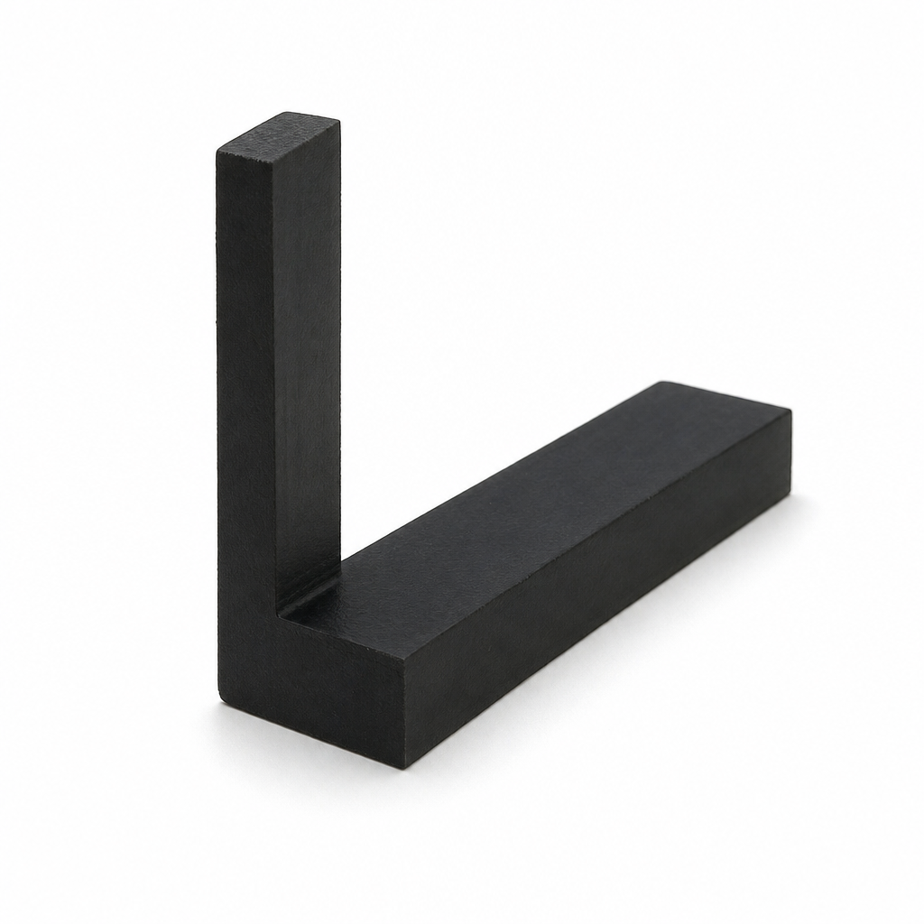 Black EPDM L-Section Rubber Extrusion – 38mm x 38mm x 3000mm