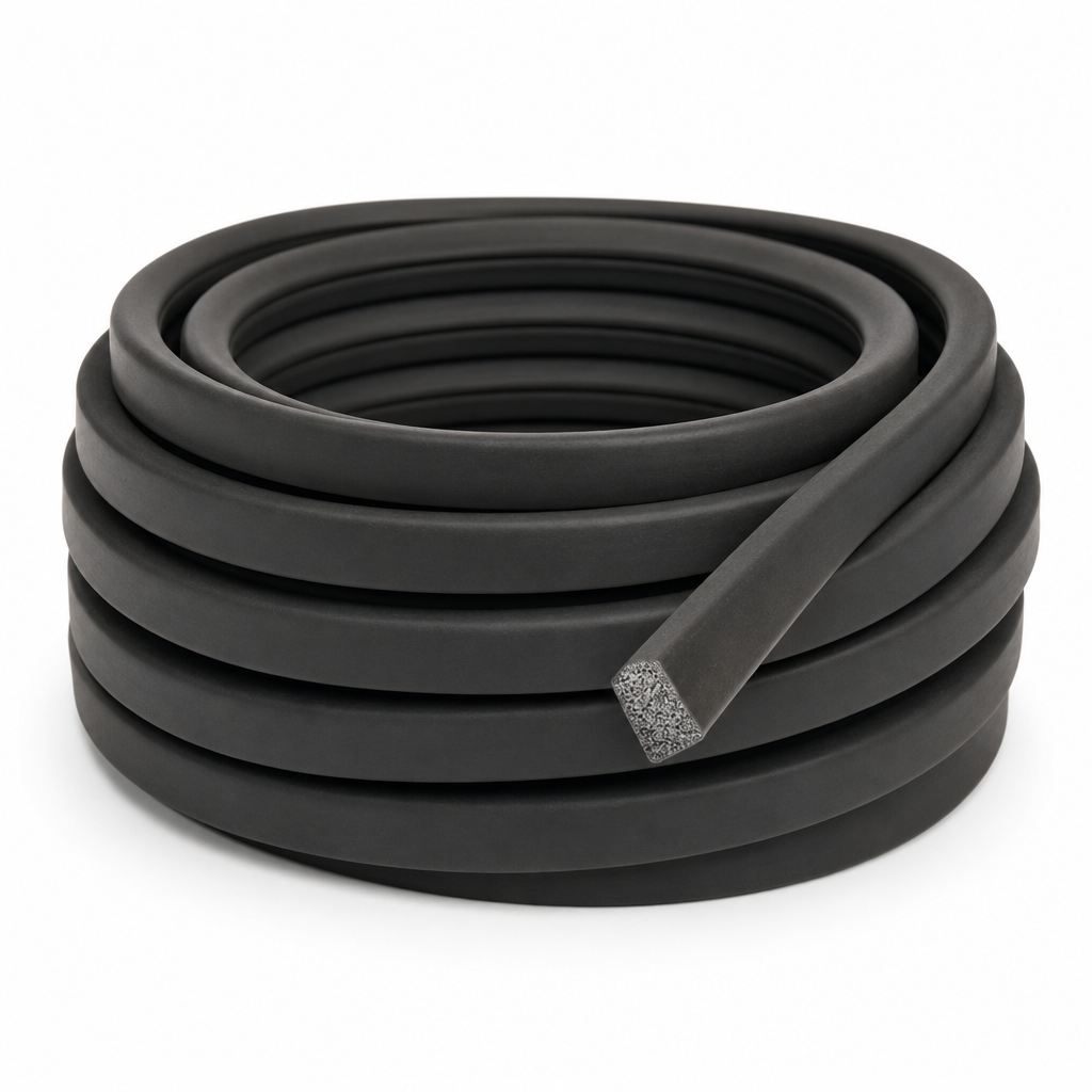Extruded Sponge Strip 12.5mm x 19mm – Black EPDM Rubber