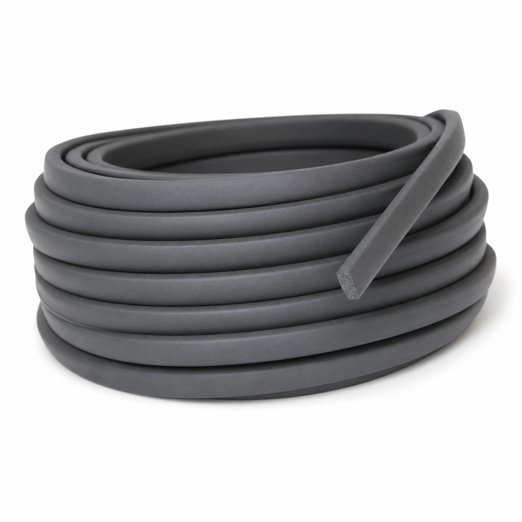 Extruded Sponge Strip 6mm x 12.5mm – Black EPDM Rubber