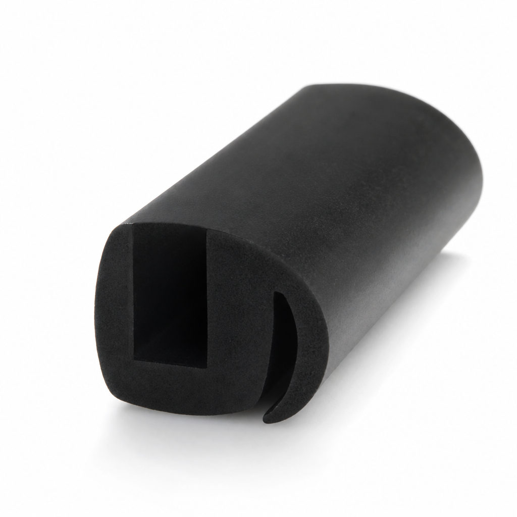 Glazing Section – S Shaped 6.3mm Black EPDM Rubber