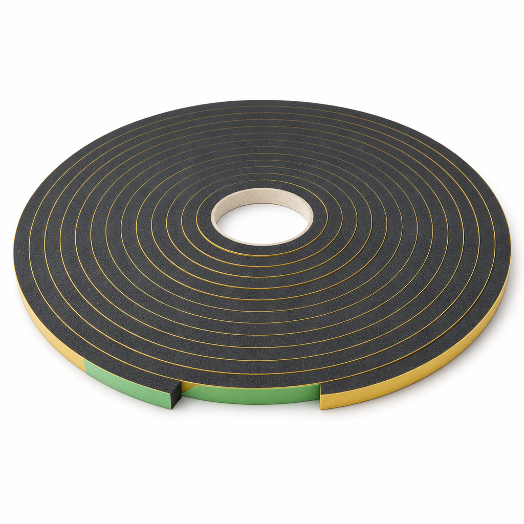 Neoprene Sponge Strip 10mm x 10mm – Black, 10 Metre Coil