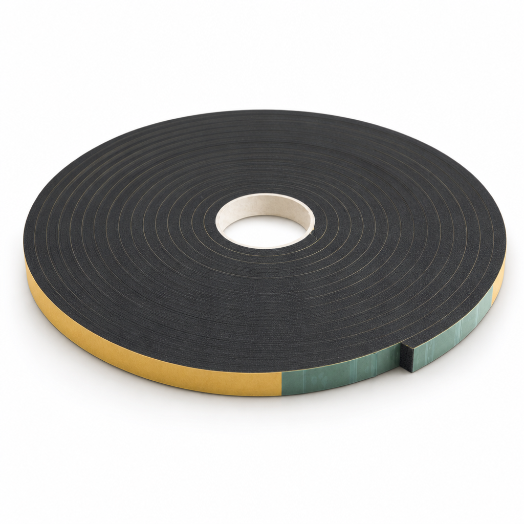 Neoprene Sponge Strip 19mm x 10mm – Self Adhesive Black 10 Metre Coil
