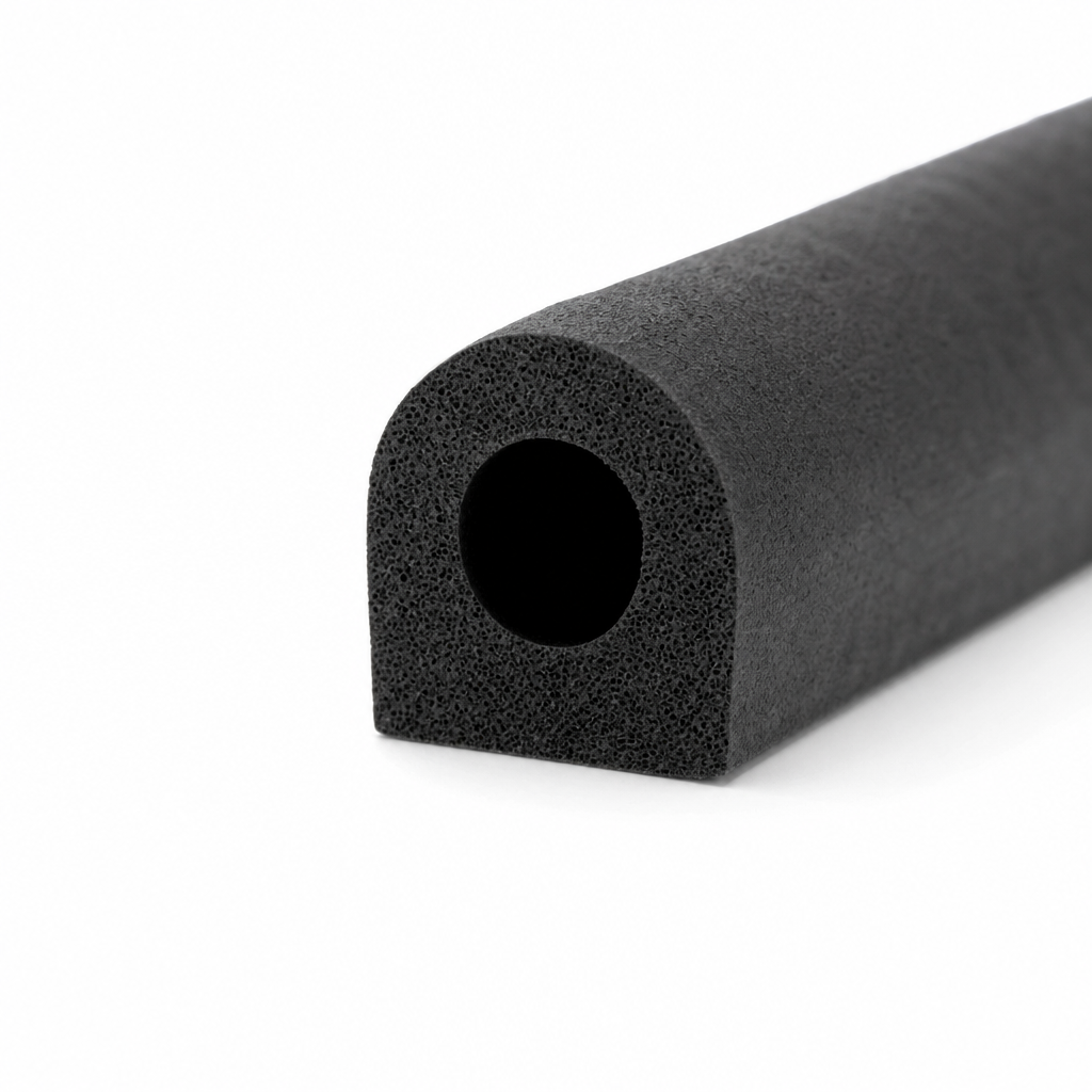 Sponge Rubber D Section Seal – 12.5mm x 12.5mm (25m Coil)