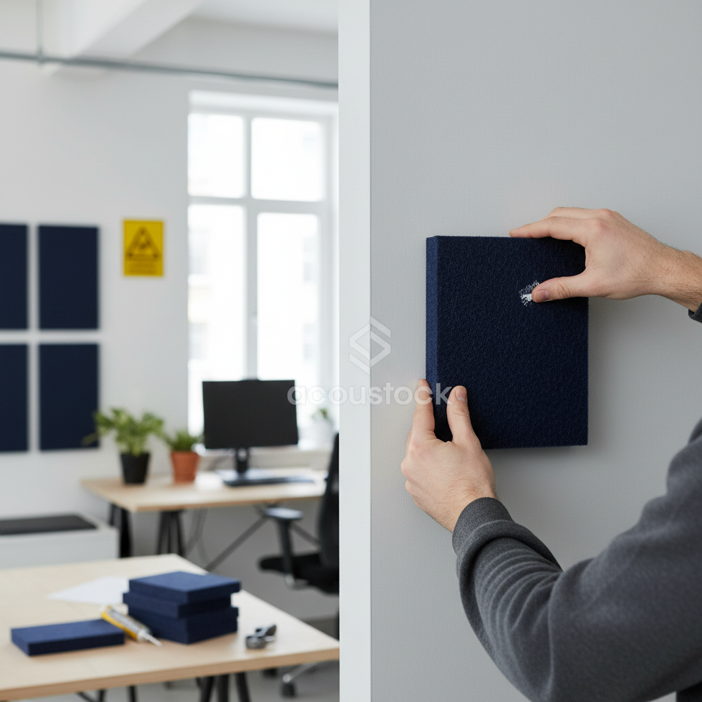 Premium PET Felt Acoustic Panel in Deep Blue - Eco-Friendly, Fire Retardant, and Customizable for Superior Sound Absorption